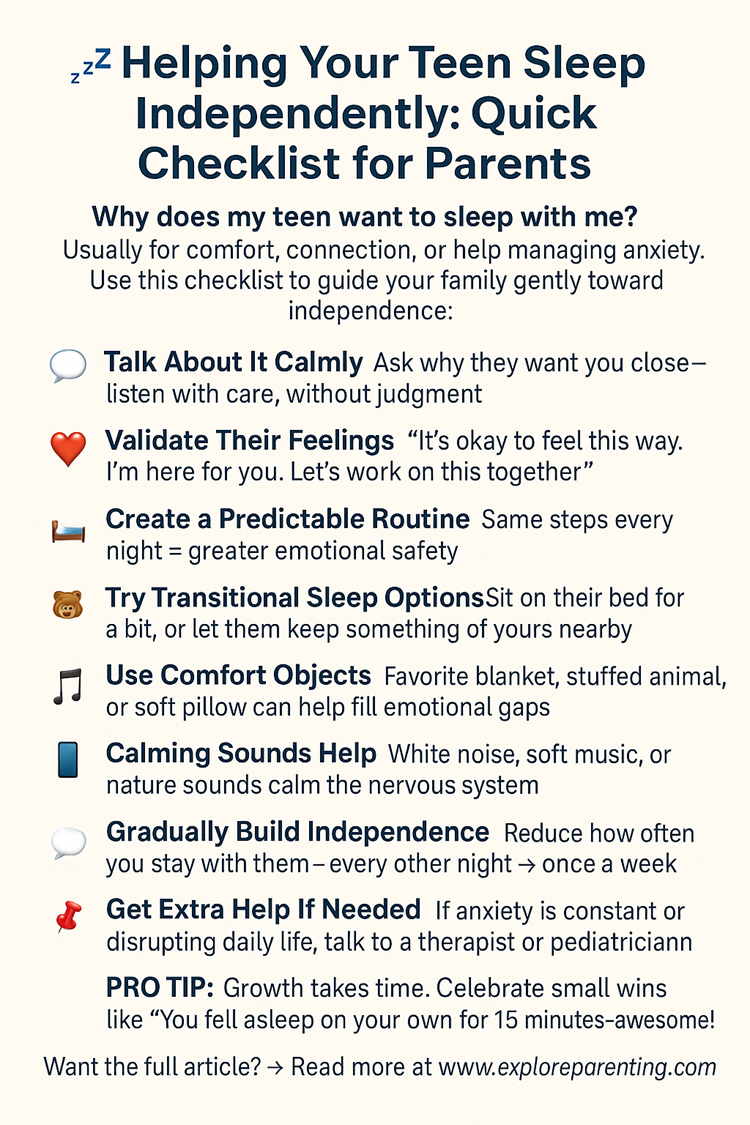 Why Does My Teen Want to Sleep with Me? Exploring Emotional Needs in Older Kids